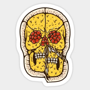 Pizza Skull Sticker